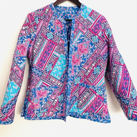 NEW Appleseed’s Reversible Floral Paisley Quilted Patchwork Jacket Petite M - Picture 9 of 13